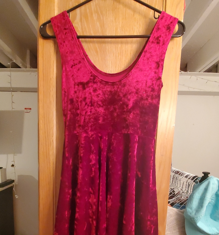 Red velvet dress